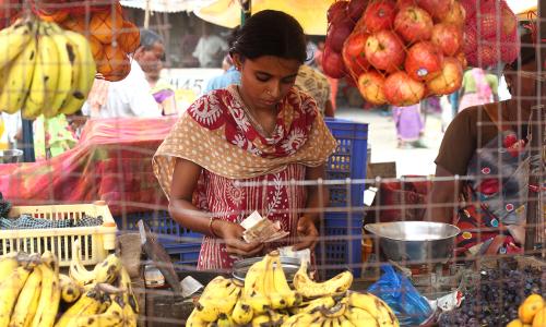 Indian women working in the market