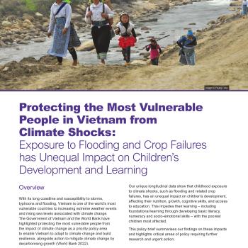 Front cover of Young Lives policy brief on climate change and childhood development in Vietnam